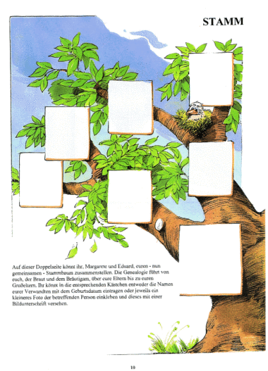 Unser Hochzeitsbuch Seite 10 "Stammbaum"